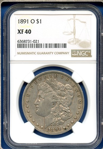 1891 ngc xf40 morgan - o,