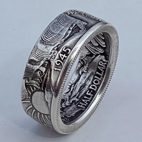 Silver dollar coin ring - dollar,