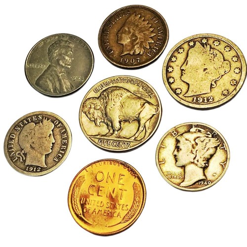 Old coin collection - us, collection,