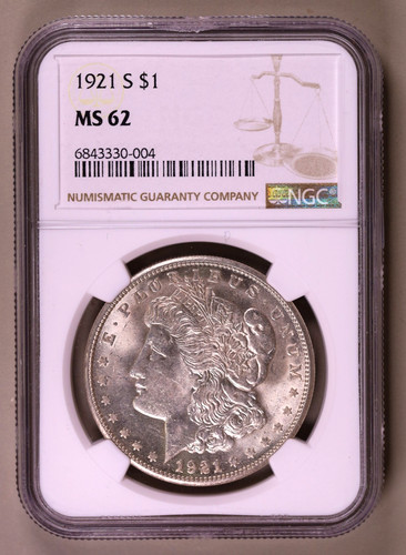 1921 morgan dollar - morgan, ms62