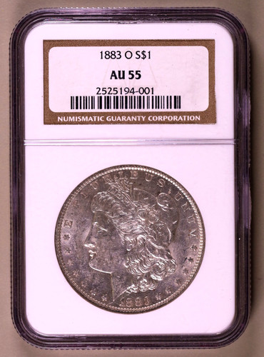 1883 morgan dollar ngc au55 - morgan,