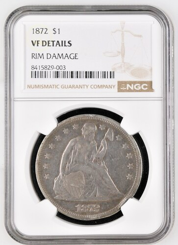 1872 seated liberty - liberty, dollar